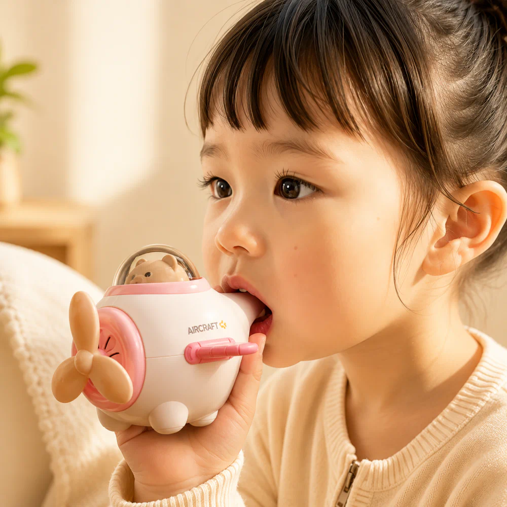 Cute Bear Aircraft Whistle Musical Toy for Kids