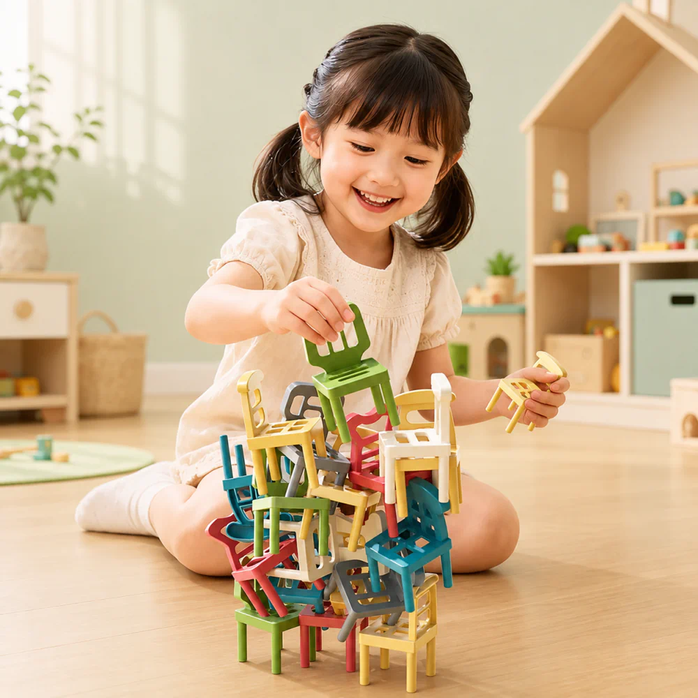 Chair Balance Stacking Blocks Toy for Kids