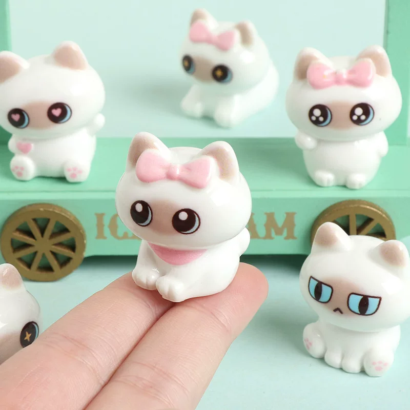 Siamese Cat 6 Piece Mini Resin Figurine Collection Set