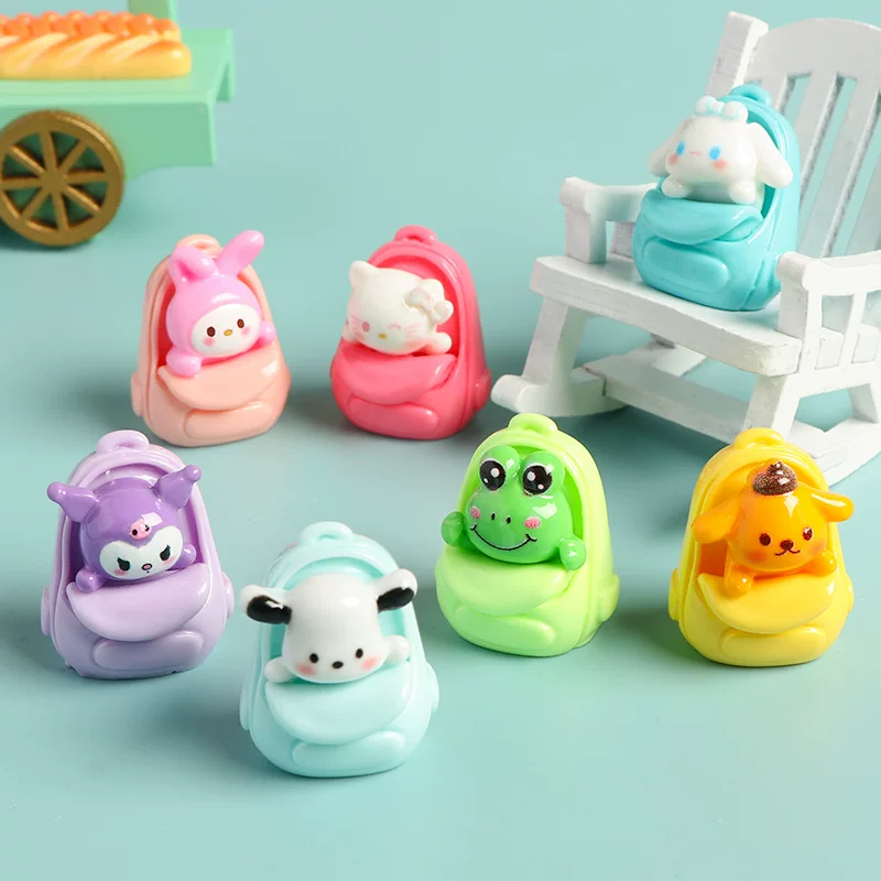 7 Piece Cute Character Mini Backpack Figurine Set
