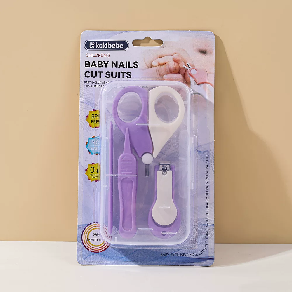 Baby 4 Piece Nail Care Set with Clipper, Scissors & Nail File