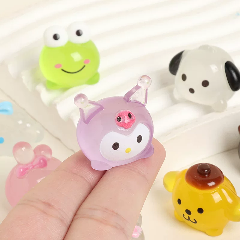 7 Piece Luminous Cute Character Resin Figurine Set