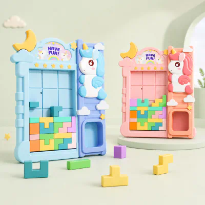 Tetris-Style Block Puzzle Building Toy for Kids