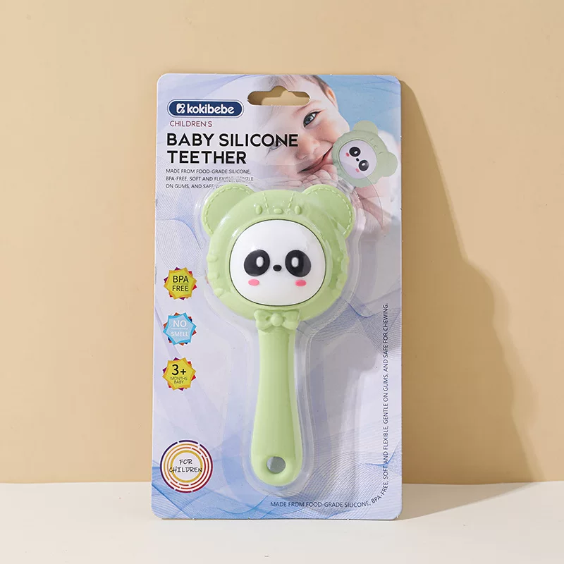 Cute Cartoon Silicone Rattle Teether Handheld Molar Toy