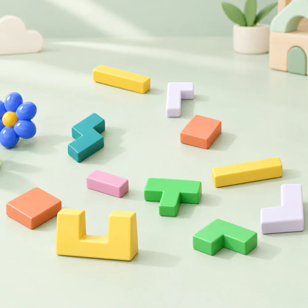 Tetris-Style Block Puzzle Building Toy for Kids