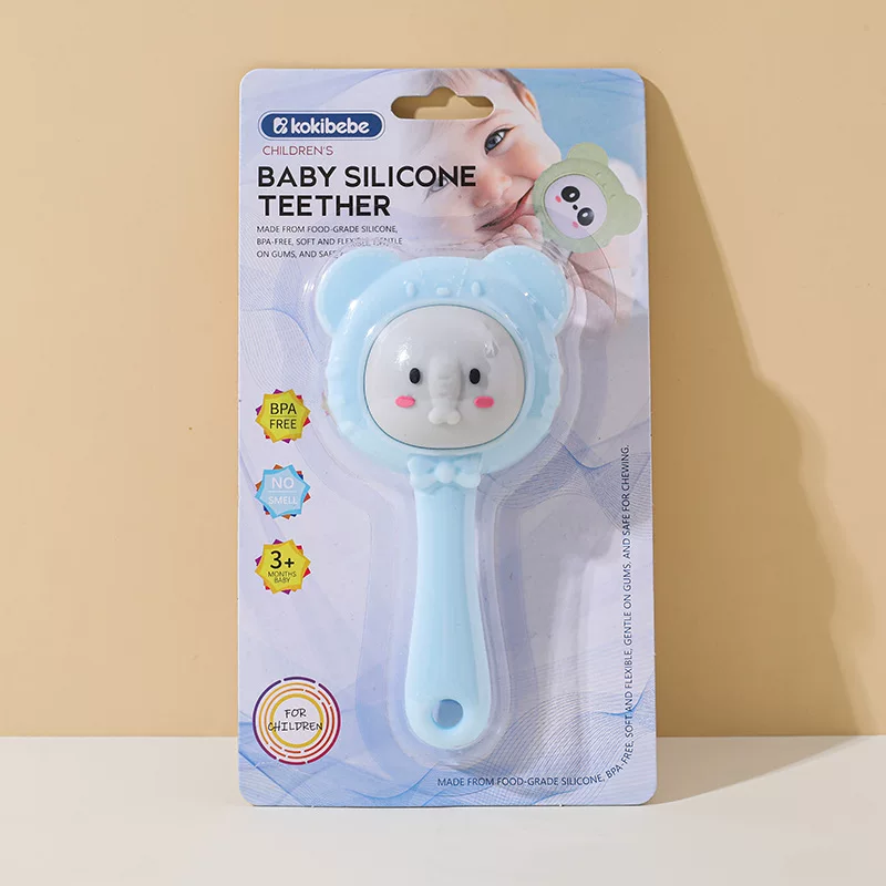 Cute Cartoon Silicone Rattle Teether Handheld Molar Toy