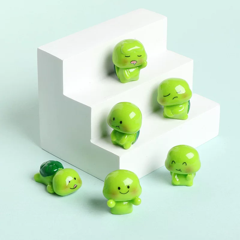 6 Piece Mini Turtle Resin Figurine Set