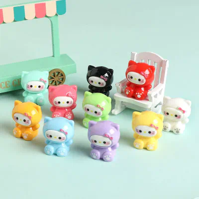 10 Piece Hello Kitty Mini Resin Figurine Set
