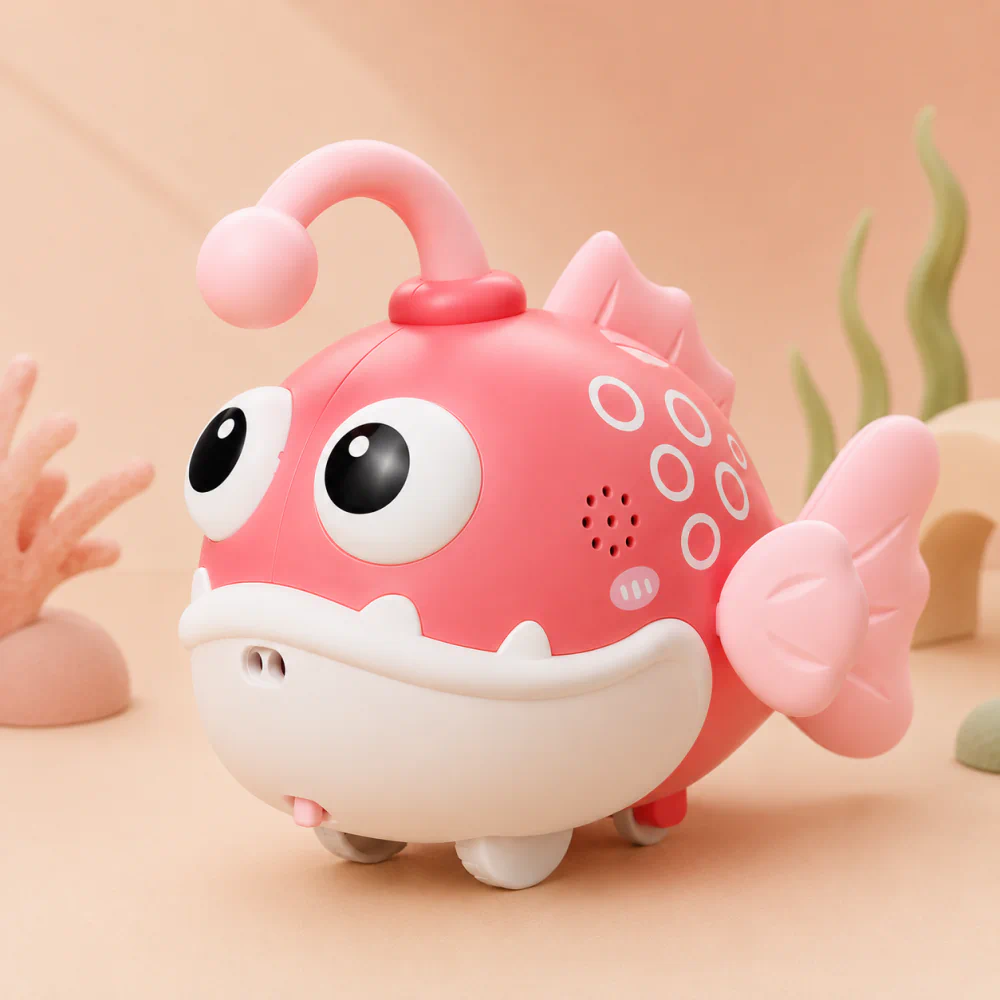 Interactive Crawling Fish Toy with Music and Lights