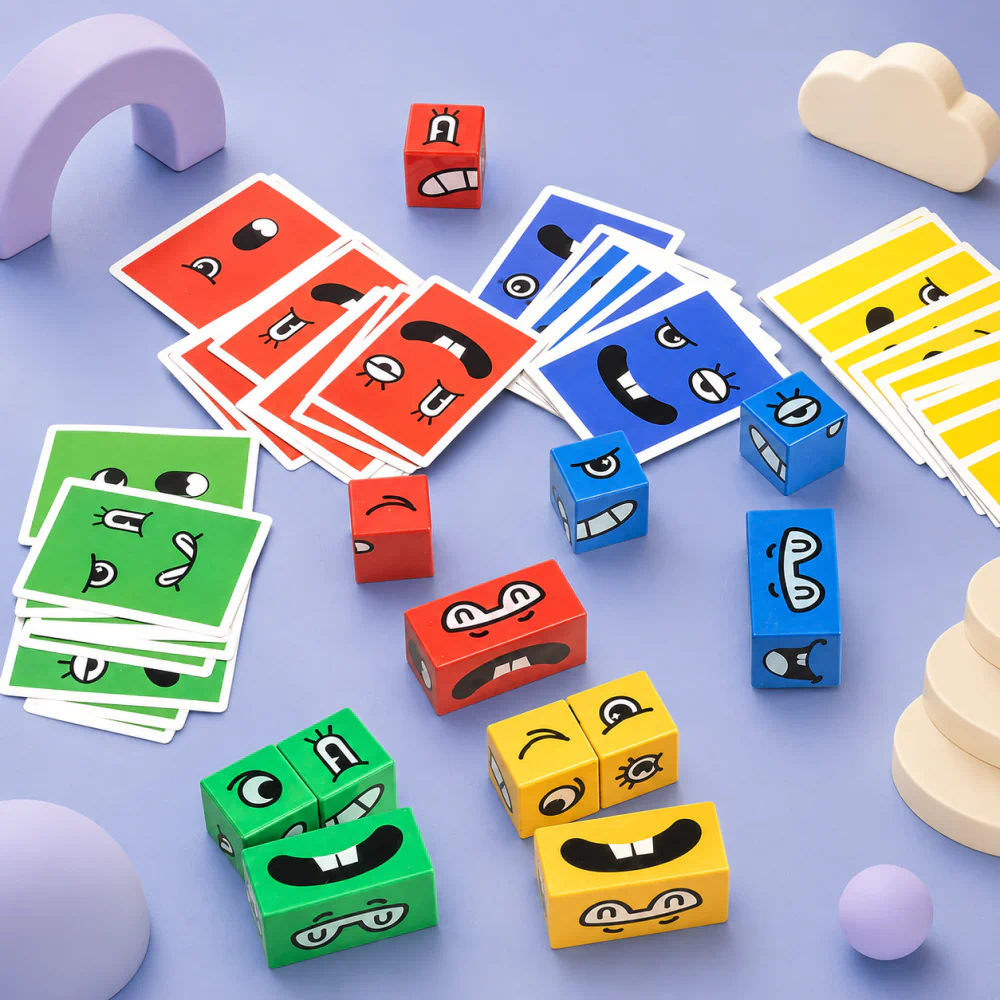 Fun Expression Puzzle Building Blocks