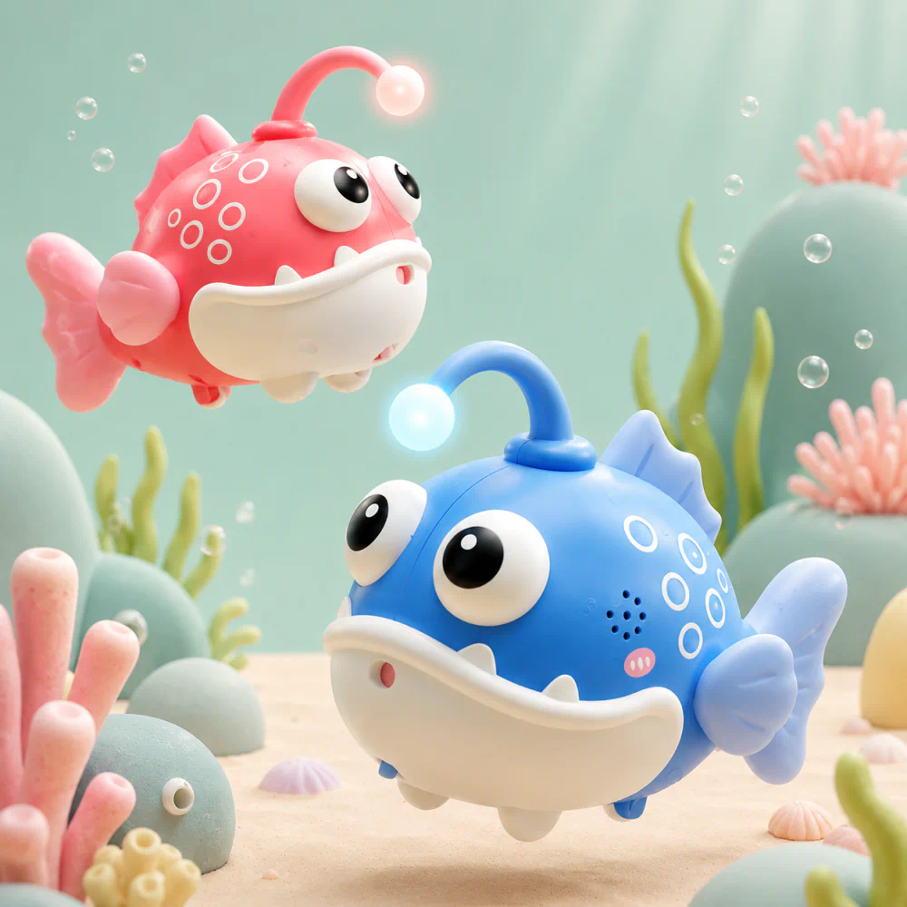 Interactive Crawling Fish Toy with Music and Lights