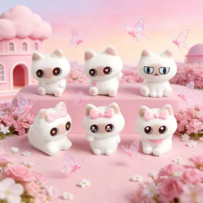 Siamese Cat 6 Piece Mini Resin Figurine Collection Set