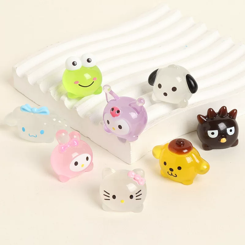 7 Piece Luminous Cute Character Resin Figurine Set