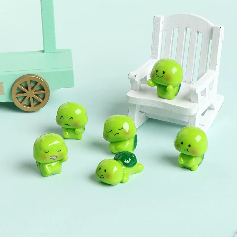 6 Piece Mini Turtle Resin Figurine Set